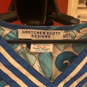 Gretchen Scott Designs Blue and White Dress